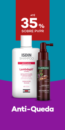 Produtos de anti-queda com destaque promocional de até 35% sobre preço de Venda ao Público Recomendado